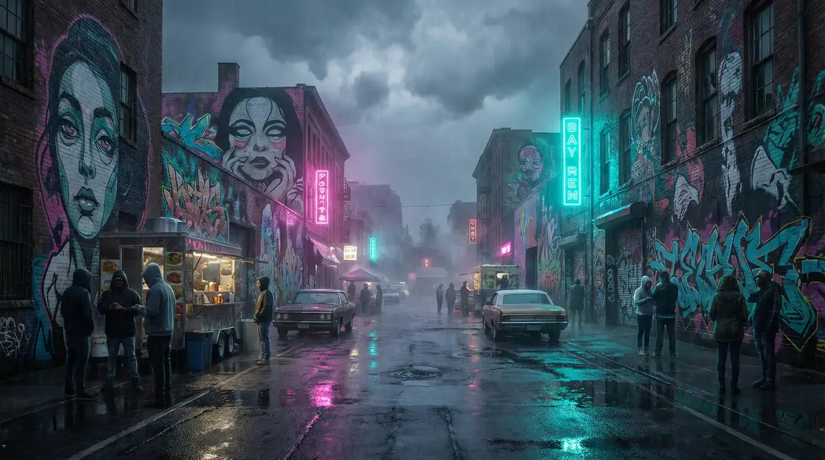 美女直播软件APP下载 - 雨夜壁画街